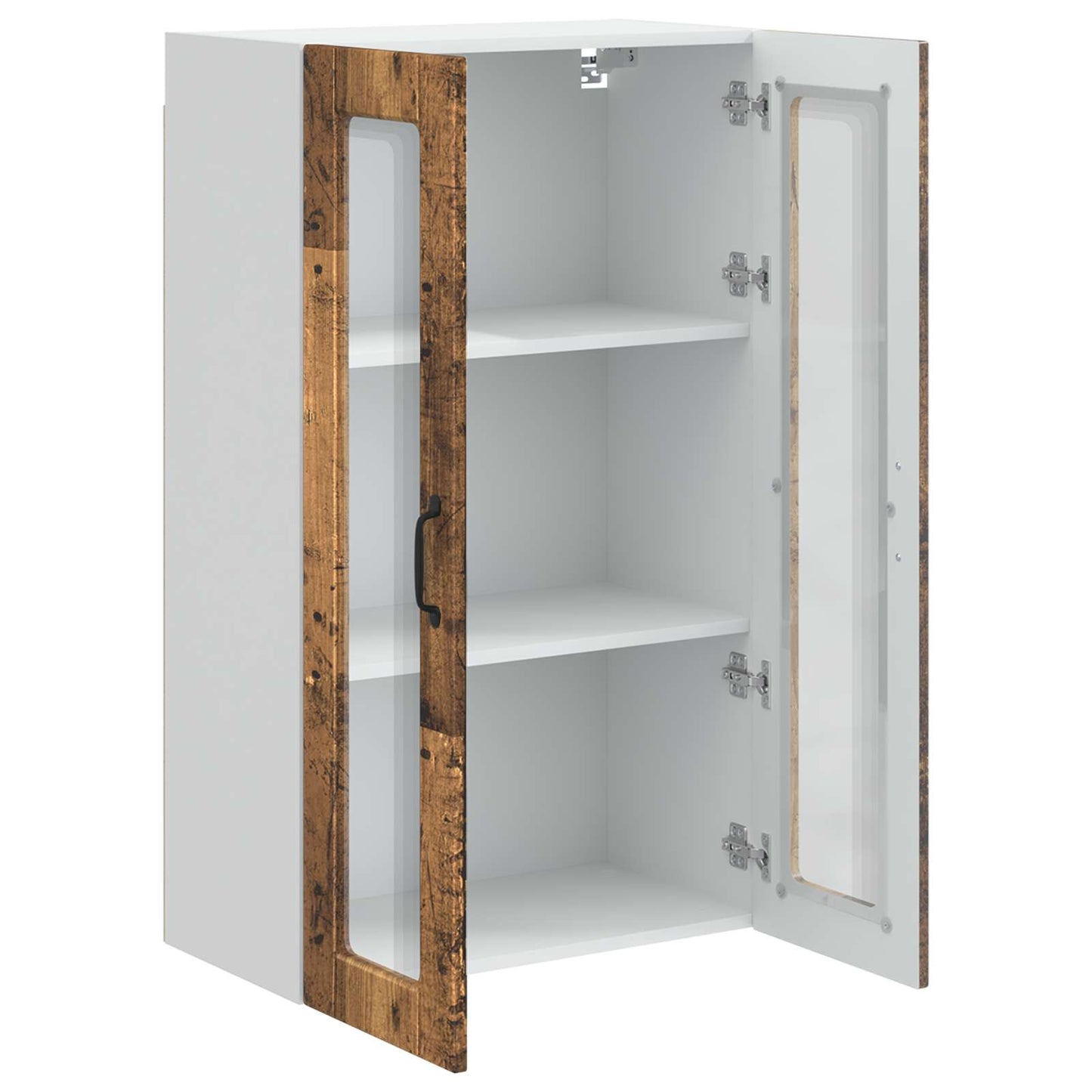 Fali üveges szekrény PORTO Öreg fa 60 x 31 x 100 cm Szerelt Fa