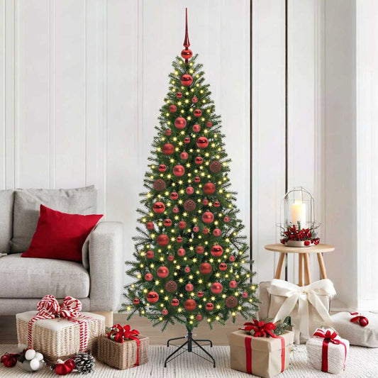 Karácsonyi Díszgömb Készlet 300 LED-del 120 pcs Piros Műanyag