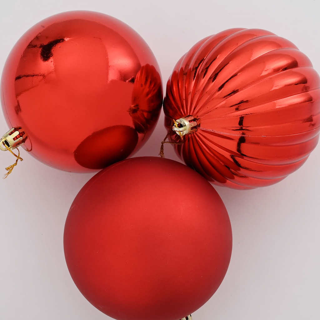 Karácsonyi Díszgömb Készlet XXL 4 pcs Piros Ø 20 cm Műanyag LED