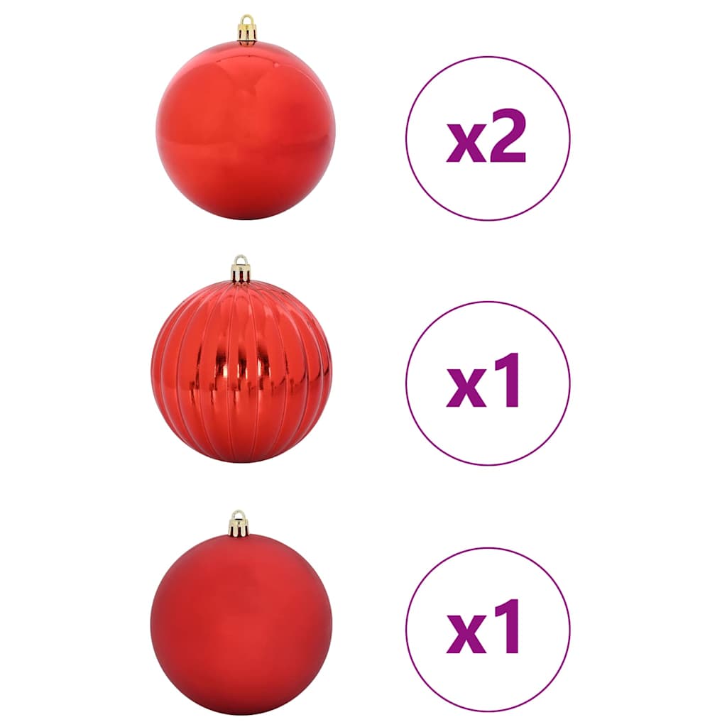 Karácsonyi Díszgömb Készlet XXL 4 pcs Piros Ø 20 cm Műanyag LED