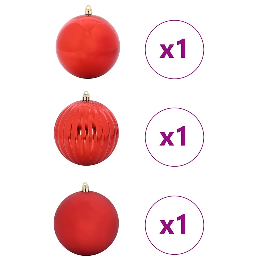 Karácsonyi Díszszett XXL 3 pcs Piros Ø 25 cm Műanyag LED