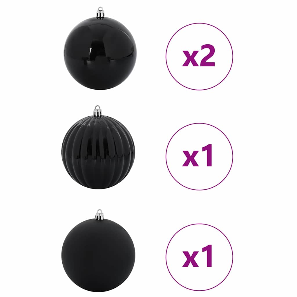 Karácsonyi Díszgömb Készlet XXL 4 pcs Fekete Ø 20 cm Műanyag