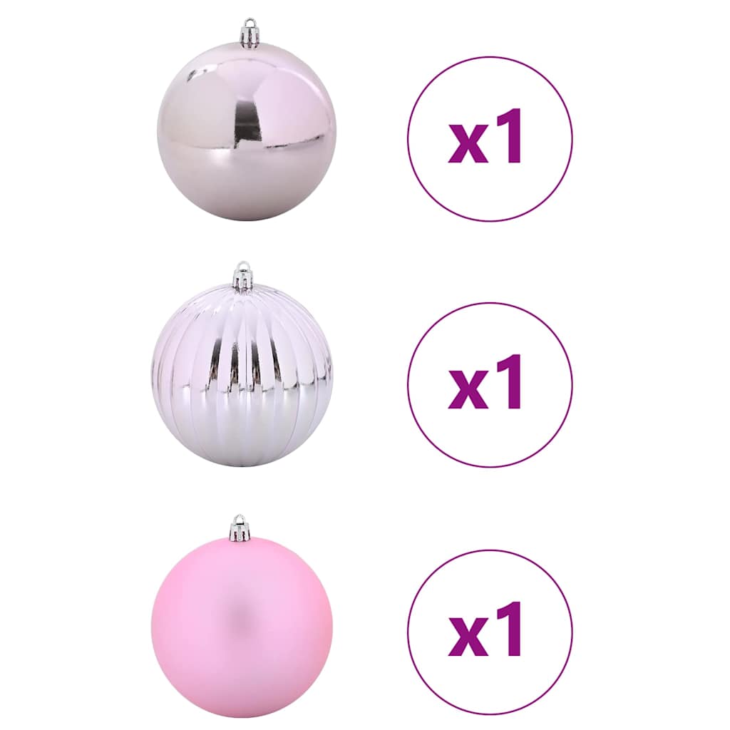 Karácsonyi Díszgömb Készlet XXL 3 pcs Rózsaszín Ø 25 cm Műanyag