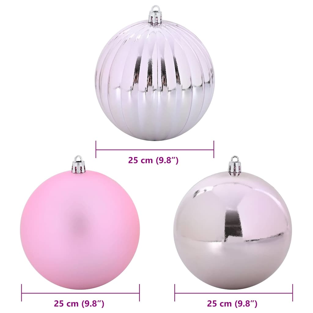 Karácsonyi Díszgömb Készlet XXL 3 pcs Rózsaszín Ø 25 cm Műanyag