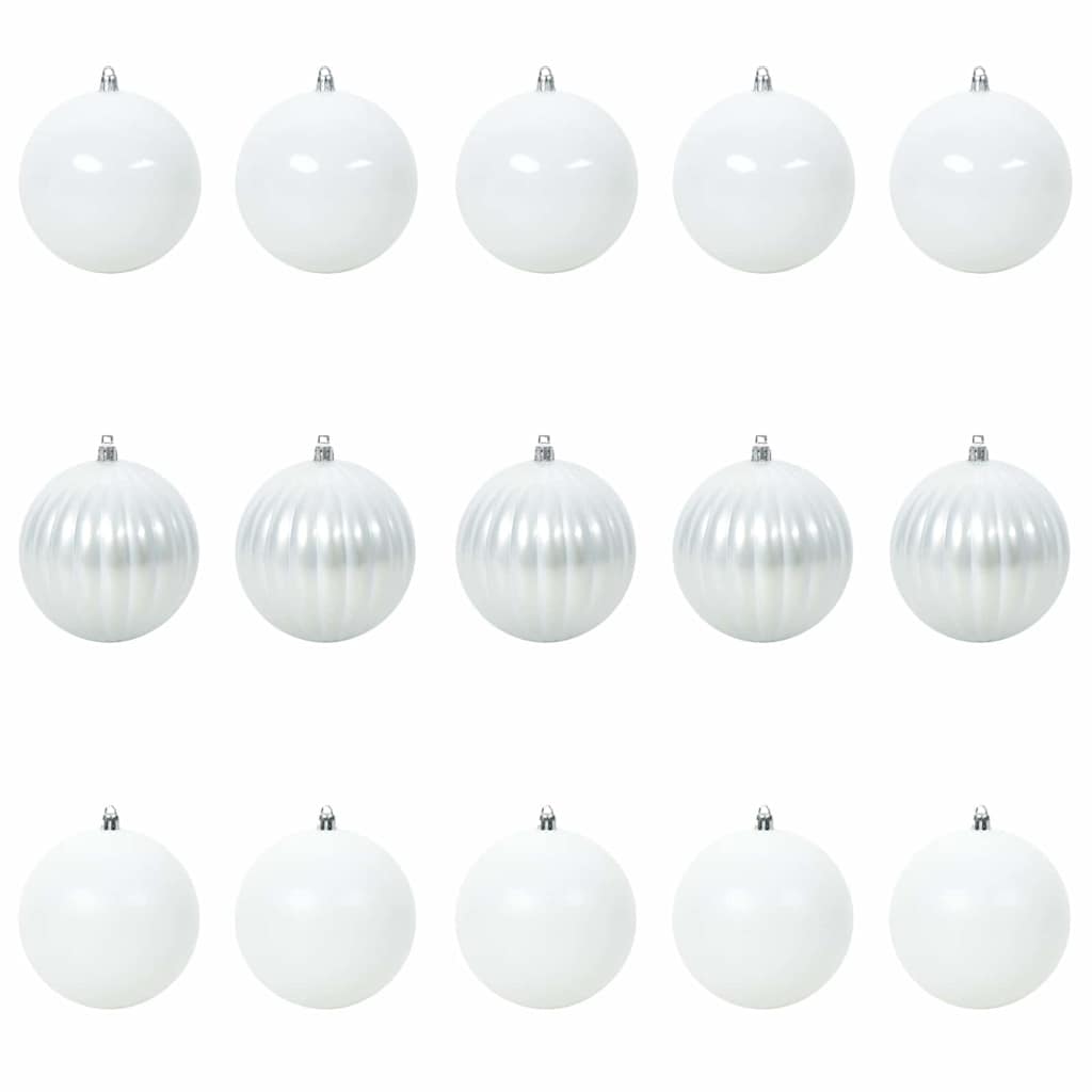 Karácsonyi Díszszett XL 15 pcs Fehér Ø 10 cm Műanyag LED