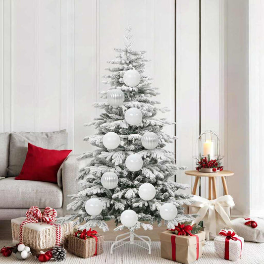 Karácsonyi Díszgömb Készlet XL 9 pcs Fehér Műanyag
