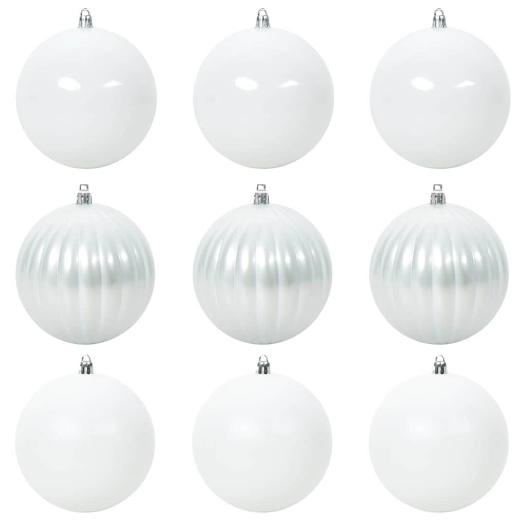 Karácsonyi Díszgömb Készlet XL 9 pcs Fehér Ø 15 cm Műanyag LED