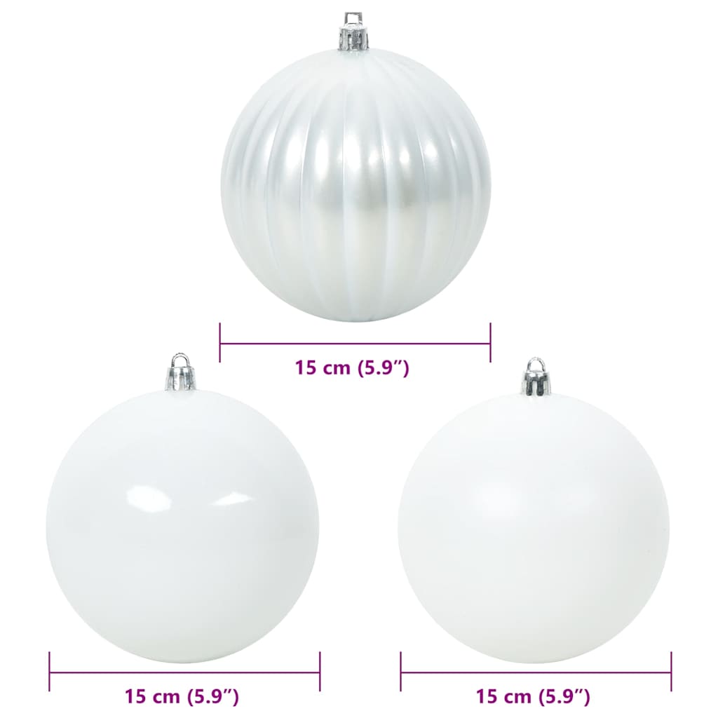 Karácsonyi Díszgömb Készlet XL 9 pcs Fehér Ø 15 cm Műanyag LED