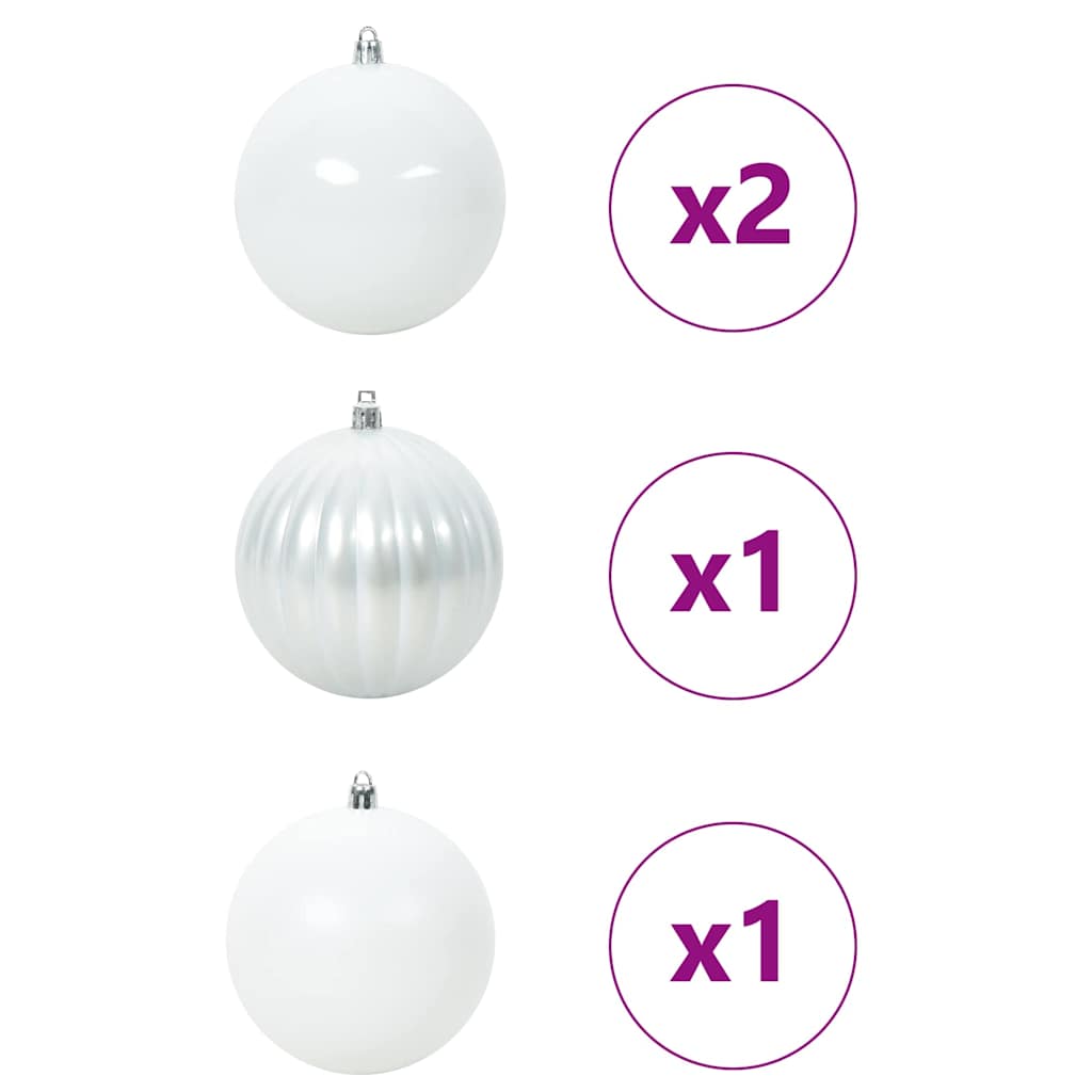Karácsonyi Díszgömb Készlet XXL 4 pcs Fehér Ø 20 cm Műanyag LED