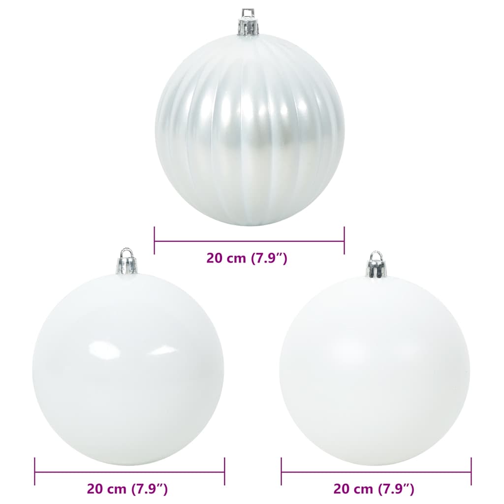 Karácsonyi Díszgömb Készlet XXL 4 pcs Fehér Ø 20 cm Műanyag LED