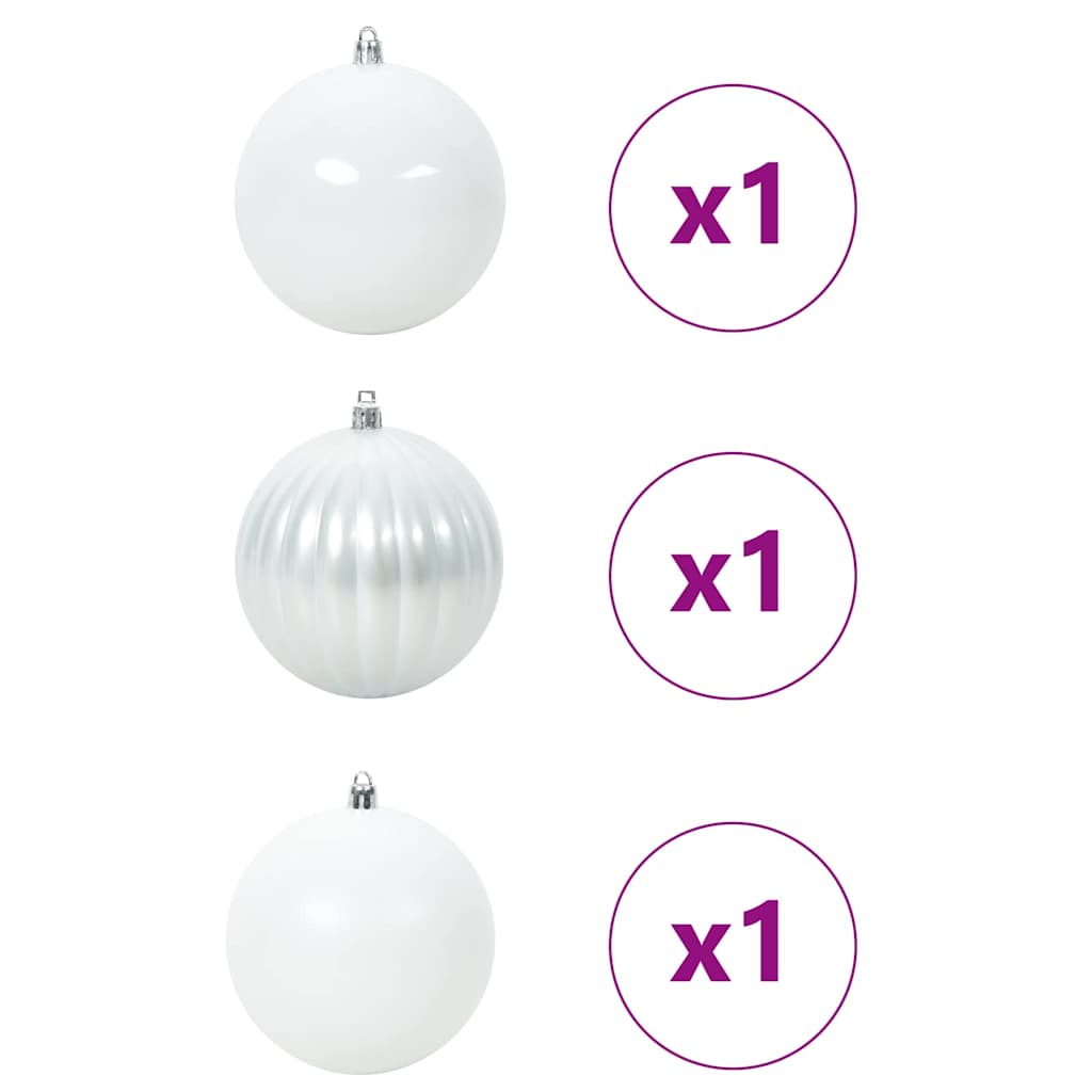 Karácsonyi Díszgömb Készlet XXL 3 pcs Fehér Ø 25 cm Műanyag LED