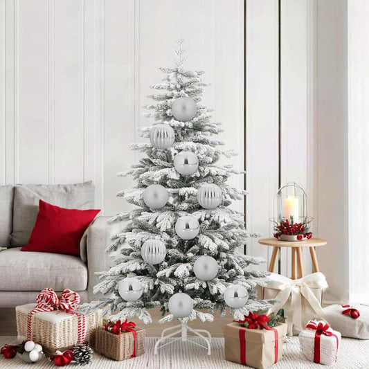 Karácsonyi Díszgömb Készlet XL 9 pcs Ezüst Műanyag