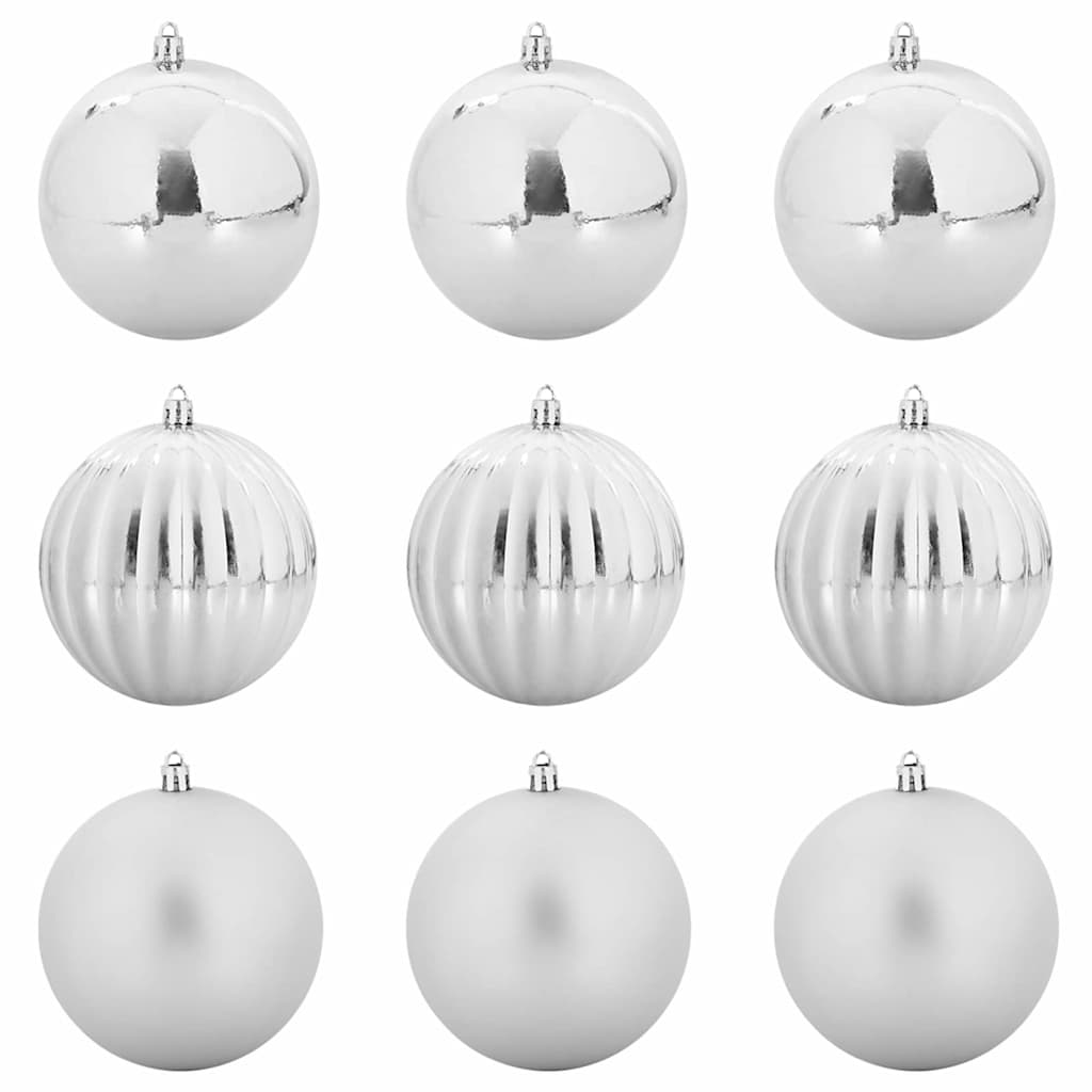 Karácsonyi Díszgömb Készlet XL 9 pcs Ezüst Ø 15 cm Műanyag LED