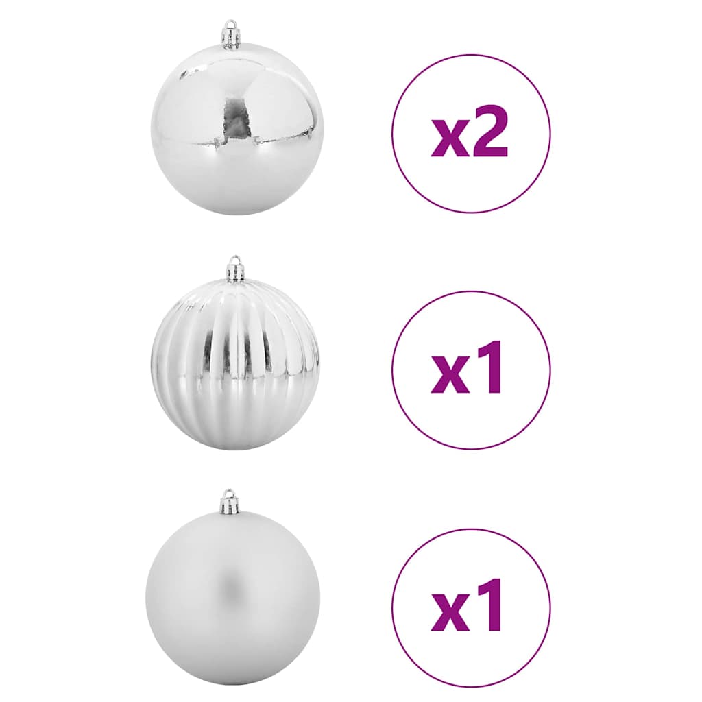 Karácsonyi Díszgömb Szett XXL 4 pcs Ezüst Ø 20 cm Műanyag LED