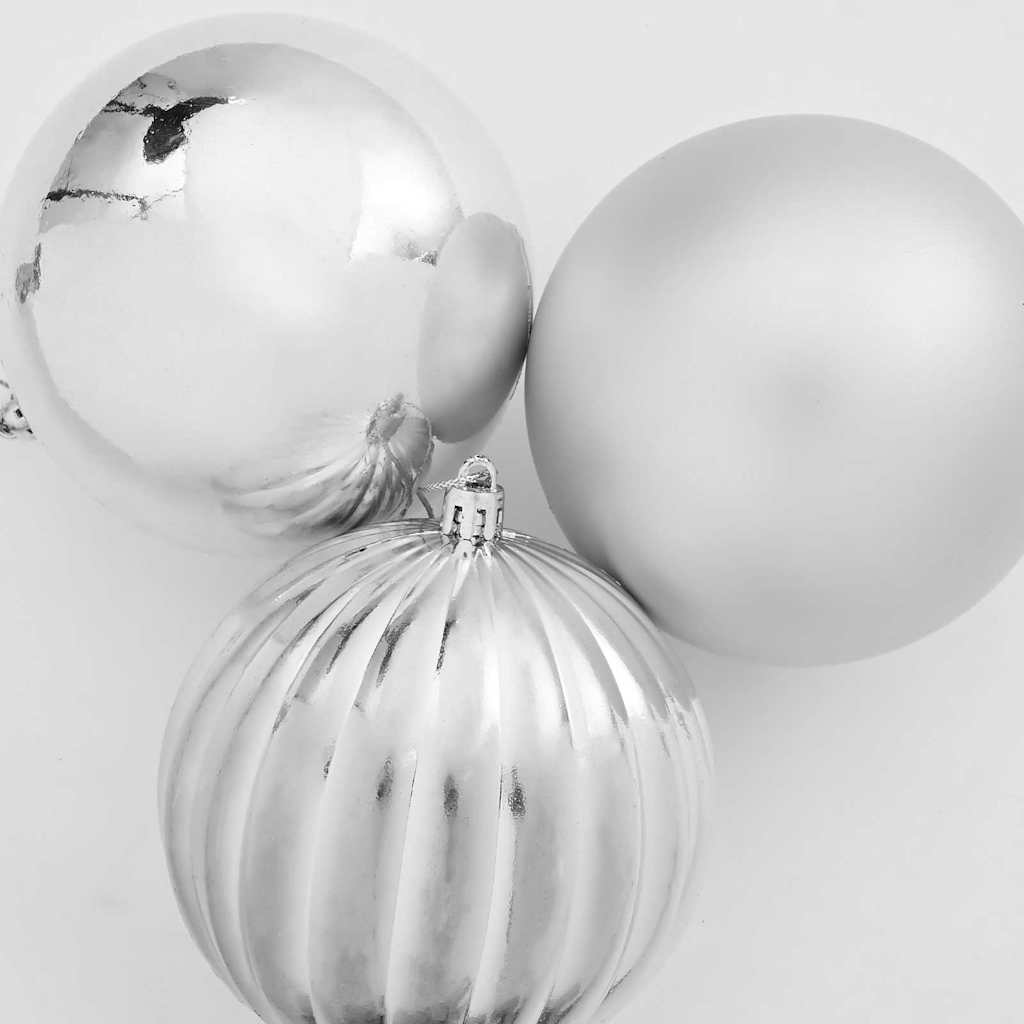 Karácsonyi Díszgömb Készlet XXL 3 pcs Ezüst Ø 25 cm Műanyag LED