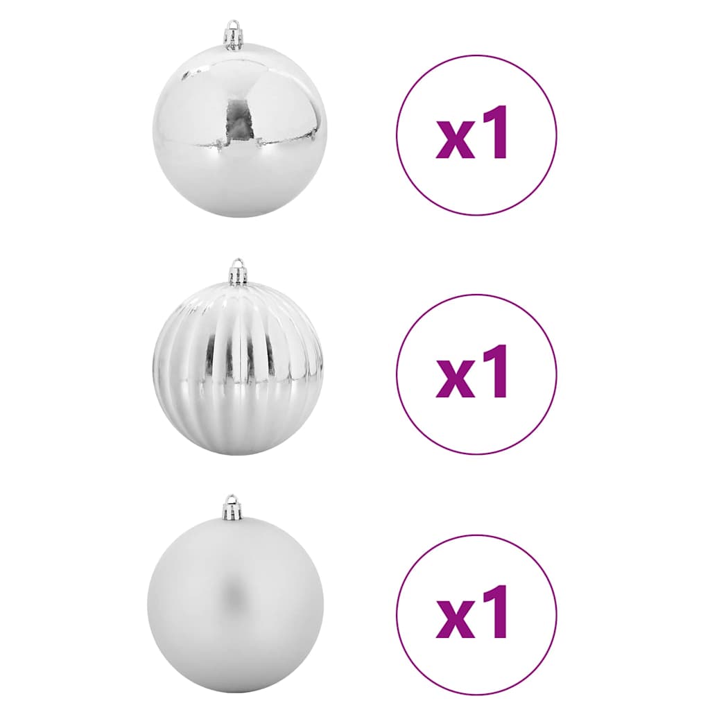 Karácsonyi Díszgömb Készlet XXL 3 pcs Ezüst Ø 25 cm Műanyag LED