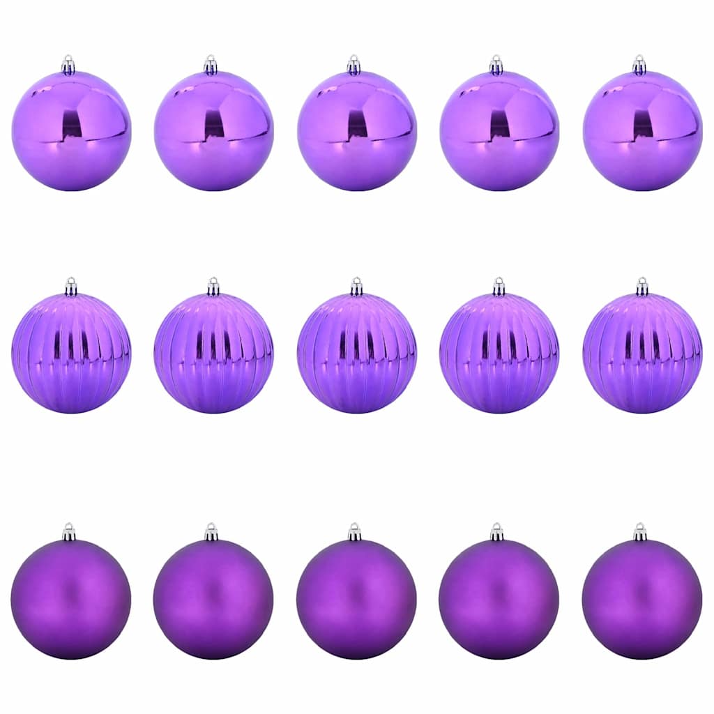 Karácsonyi Díszszett XL 15 pcs Lila Ø 10 cm Műanyag LED