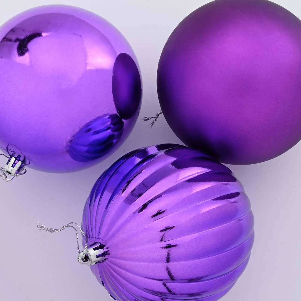 Karácsonyi Díszgömb Készlet XL 9 pcs Lila Műanyag