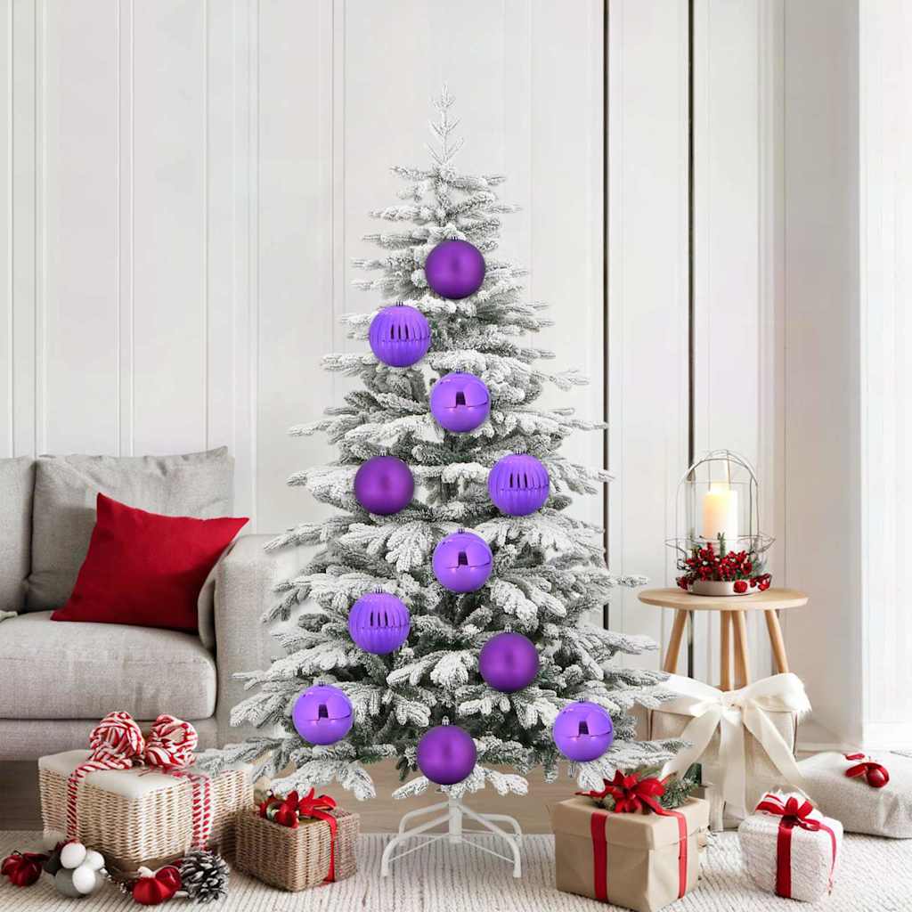 Karácsonyi Díszgömb Készlet XL 9 pcs Lila Műanyag