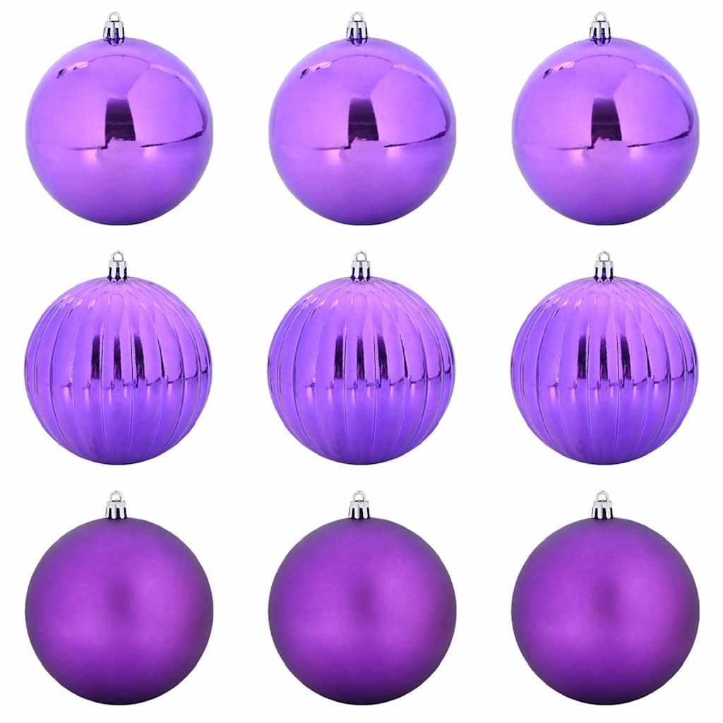 Karácsonyi Díszgömb Készlet XL 9 pcs Lila Ø 15 cm Műanyag LED