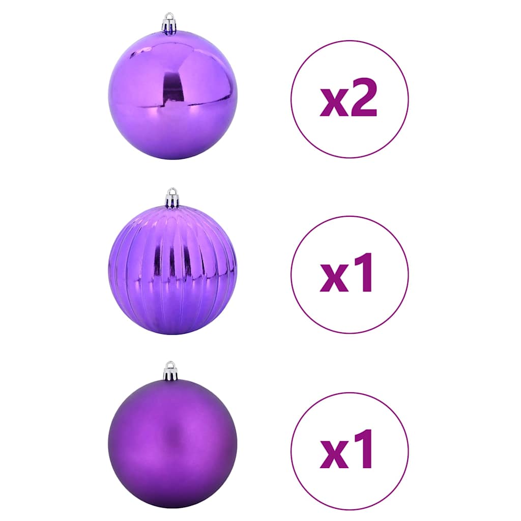 Karácsonyi gömb szett XXL 4 pcs Lila Ø 20 cm Műanyag LED