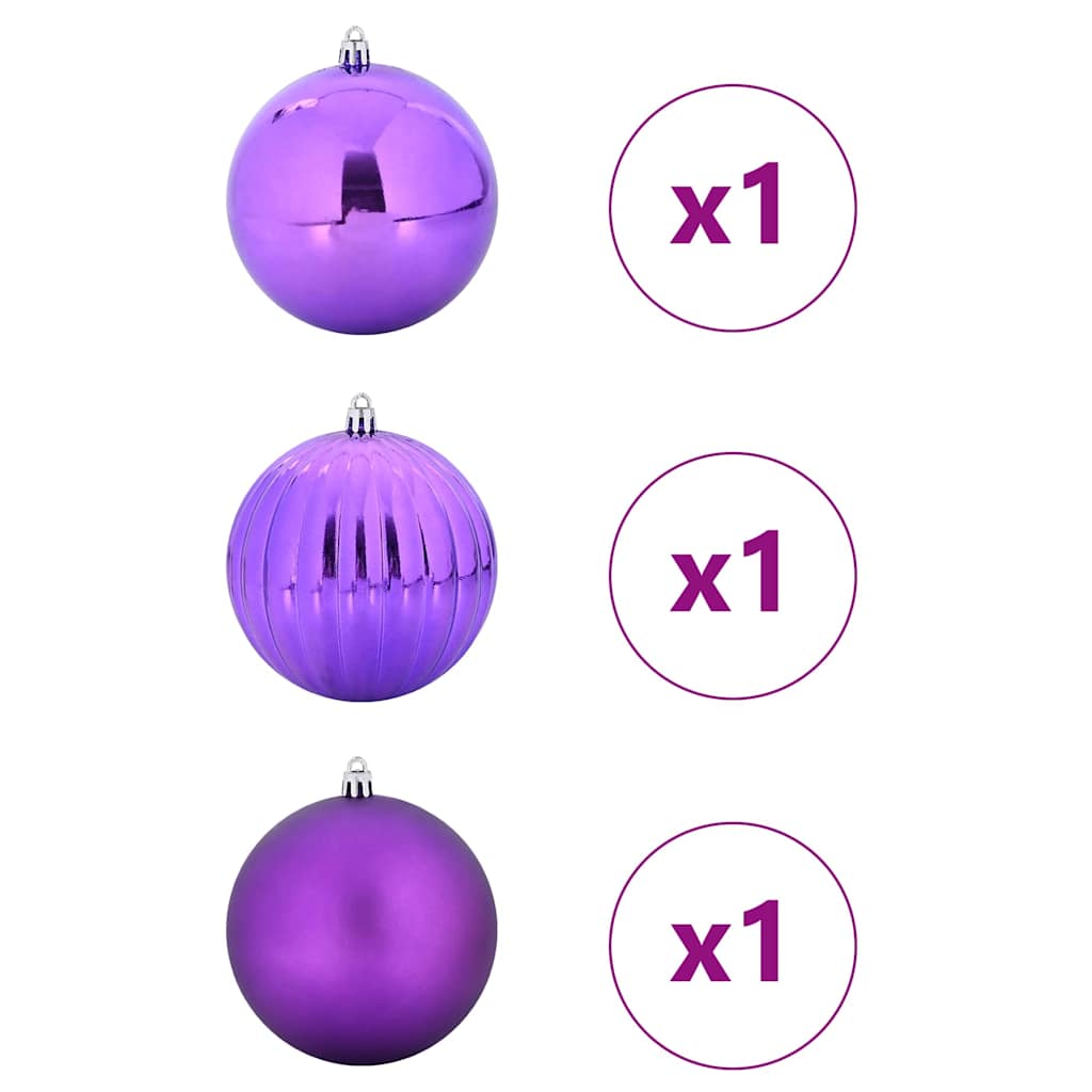 Karácsonyi gömb szett XXL 3 pcs Lila Ø 25 cm Műanyag LED