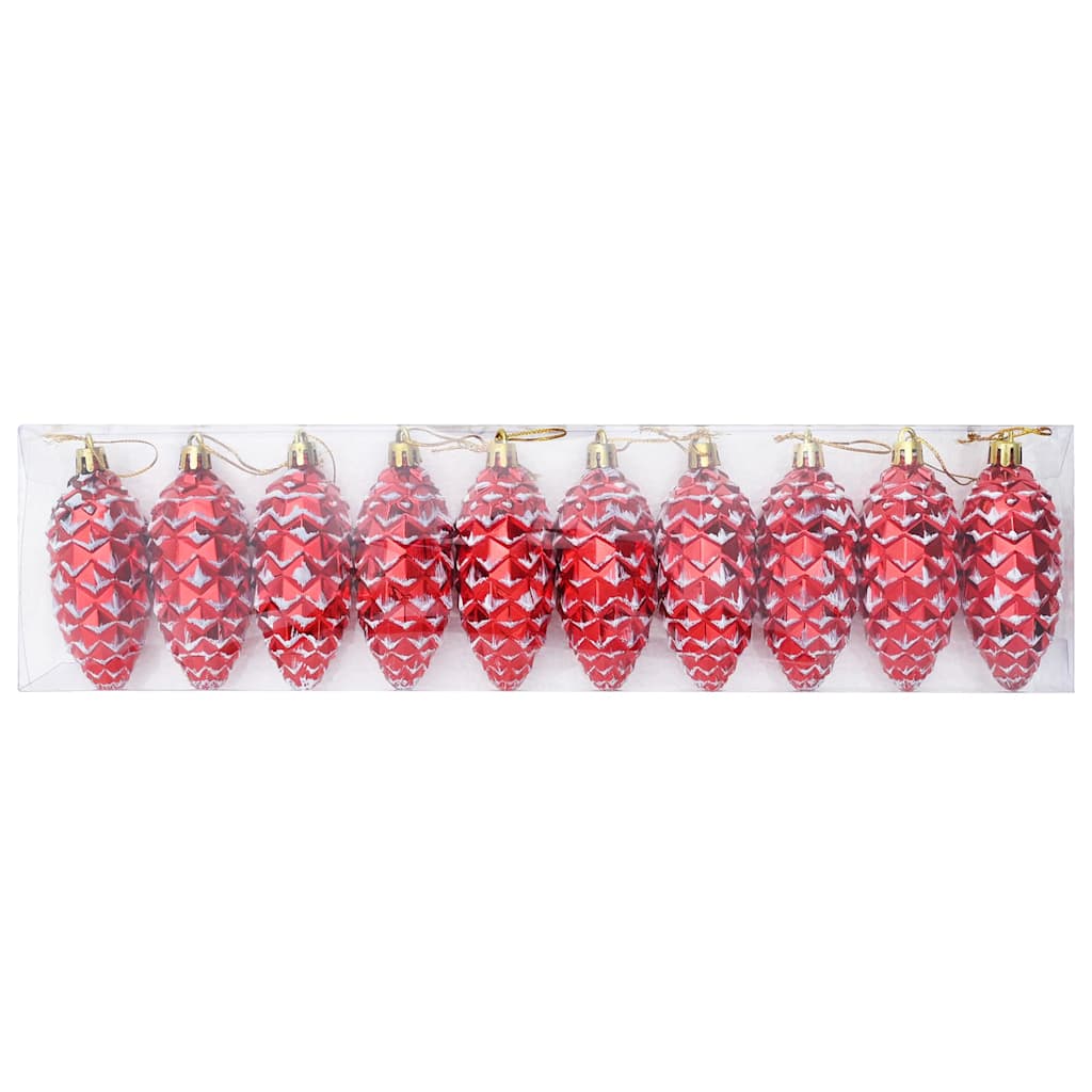 Karácsonyi tobozlabda 40 db LED Piros 4 x 9 cm Műanyag
