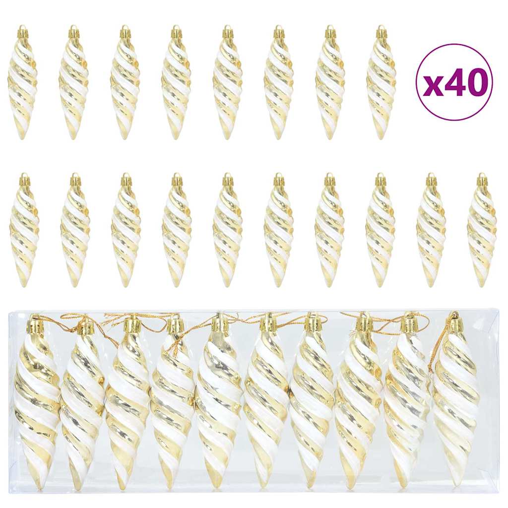 Karácsonyi Spirális Alakú Gömb 40 pcs Arany Műanyag