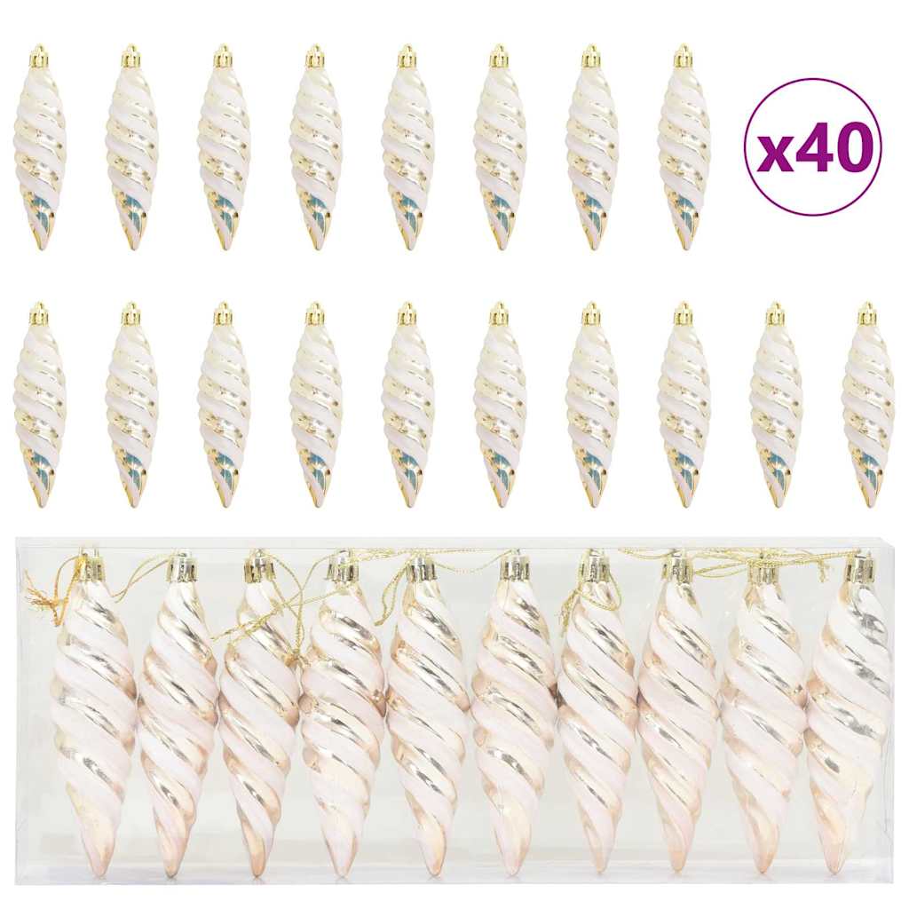 Karácsonyi Spirális Alakú Gömb 40 pcs pezsgőszín Műanyag