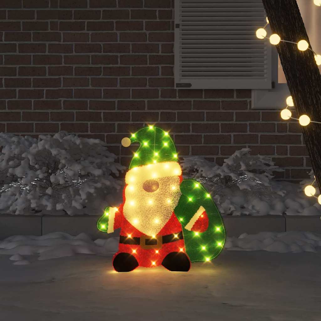 Világító Mikulás 60 LED-del Meleg fehér 70 x 62 cm Lurex Szövet