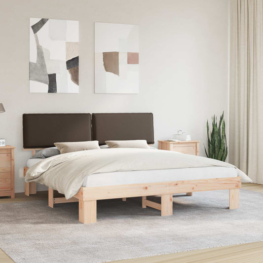 Ágykeret Kárpitozott Fejtámlával Tópszínű 180 x 200 cm