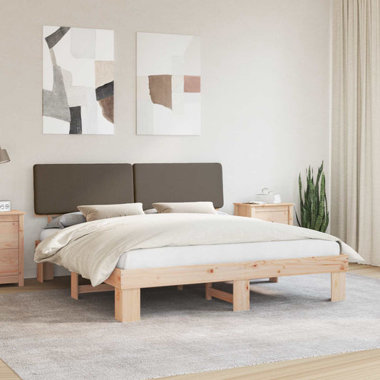 Ágykeret Kárpitozott Fejtámlával Tópszínű 180 x 200 cm