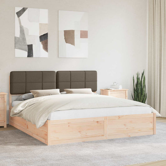 Ágykeret Kárpitozott Fejtámlával Tópszínű 200 x 200 cm
