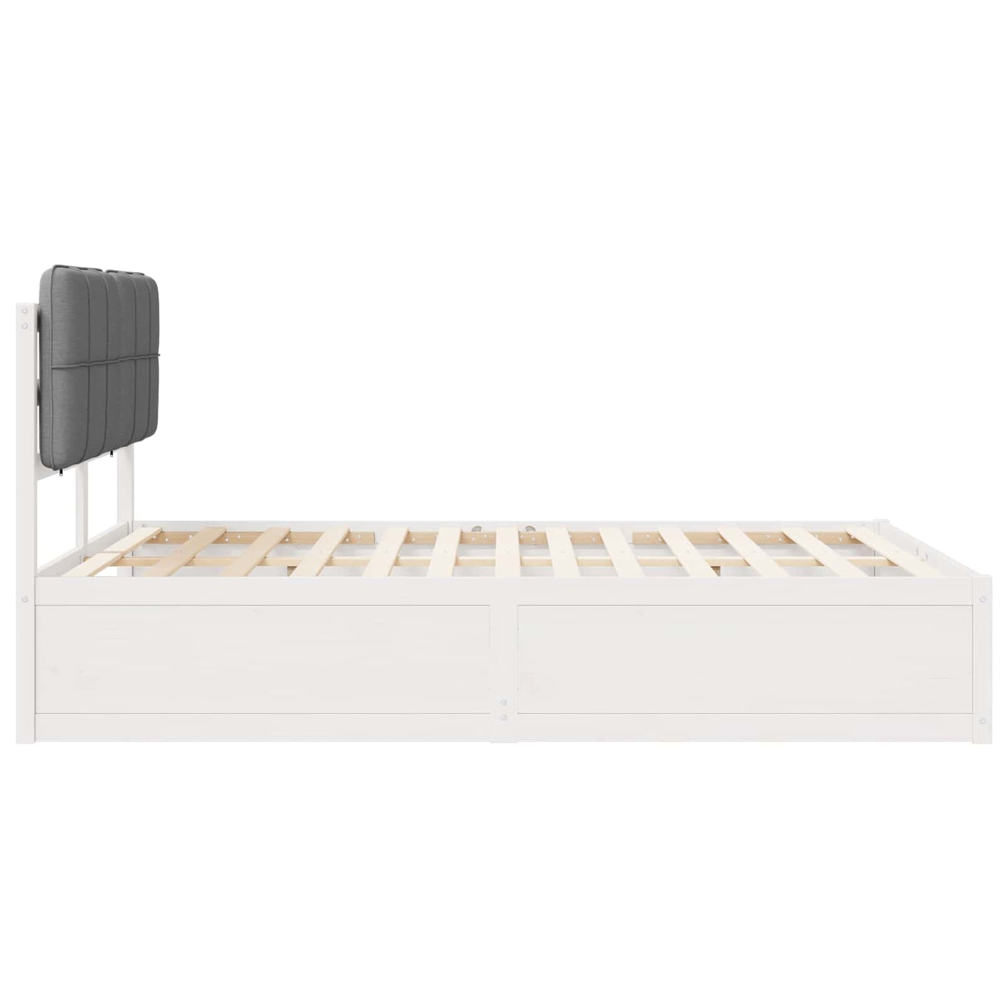 Ágykeret Kárpitozott Fejtámlával Világosszürke 150 x 200 cm