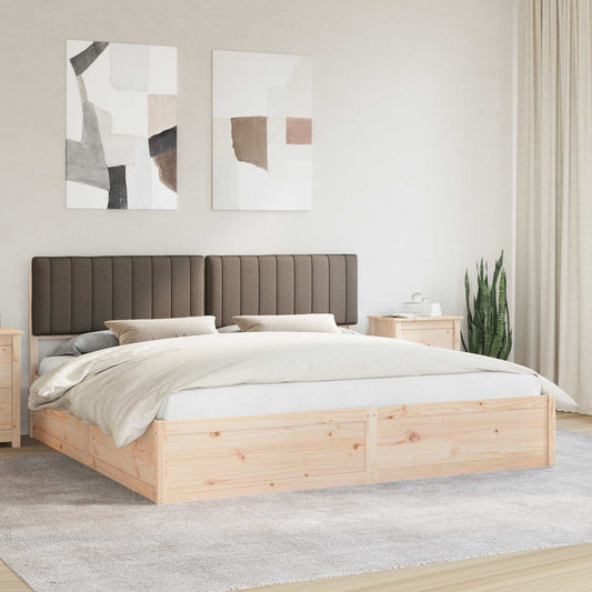 Ágykeret Kárpitozott Fejtámlával Tópszínű 200 x 200 cm