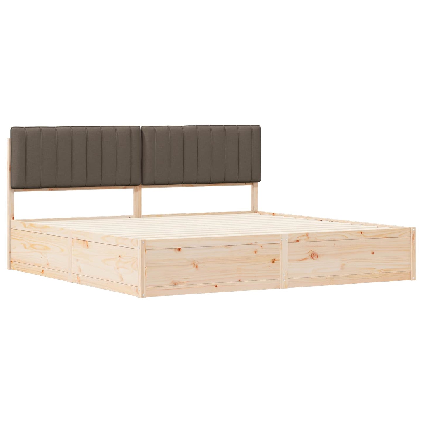 Ágykeret Kárpitozott Fejtámlával Tópszínű 200 x 200 cm