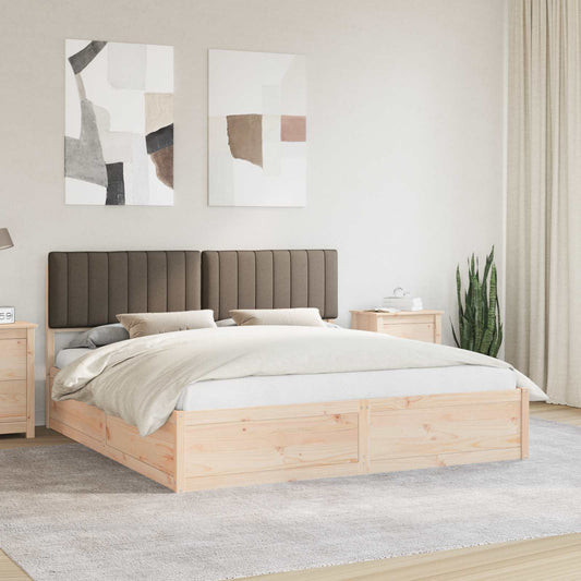 Ágykeret Kárpitozott Fejtámlával Tópszínű 180 x 200 cm
