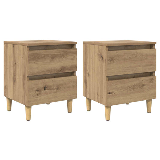 Ágy szekrények 2 pcs Artisan tölgy 40 x 35 x 50 cm Faanyag