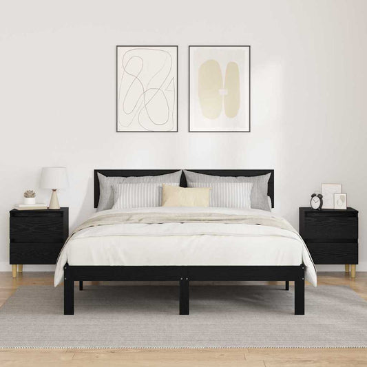 Ágy szekrények 2 pcs Fekete tölgy 40 x 35 x 50 cm Faanyag