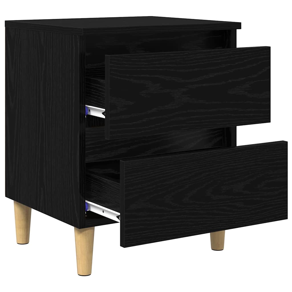 Ágy szekrények 2 db Fekete tölgy 40 x 35 x 50 cm Szerelt Fa