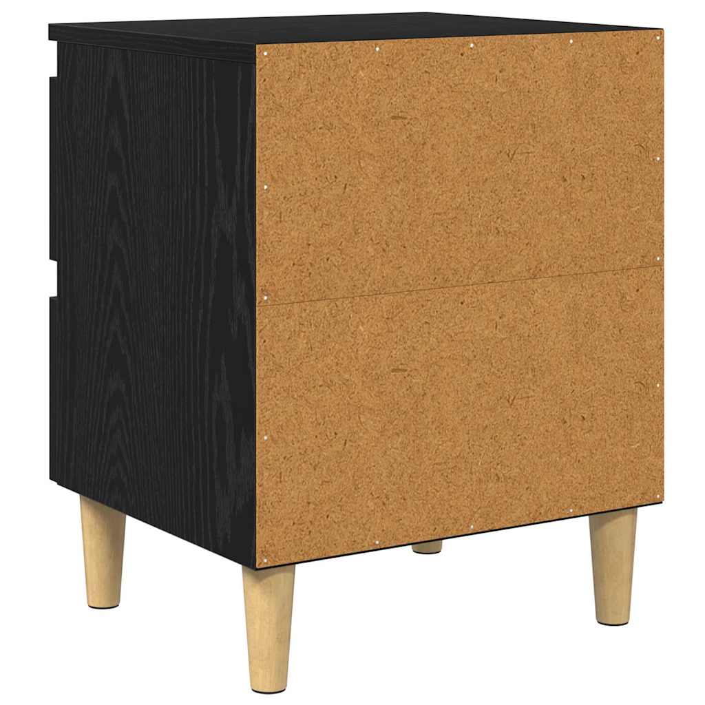Ágy szekrények 2 db Fekete tölgy 40 x 35 x 50 cm Szerelt Fa