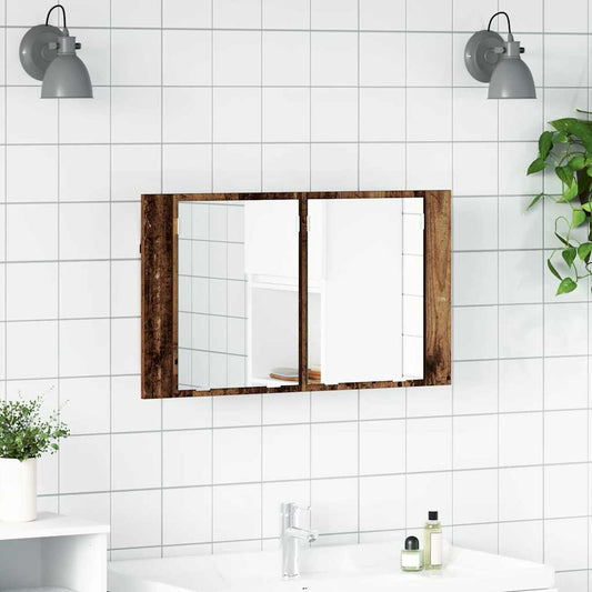 Fürdőszobai tükörszekrény Öreg fa 80 x 12 x 45 cm Faanyag