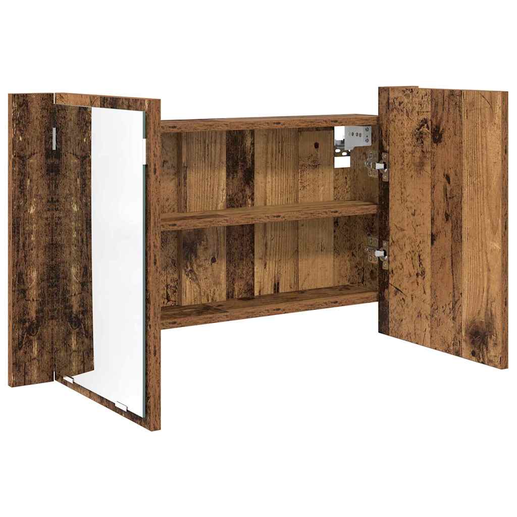 Fürdőszobai tükörszekrény Öreg fa 80 x 12 x 45 cm Szerelt Fa