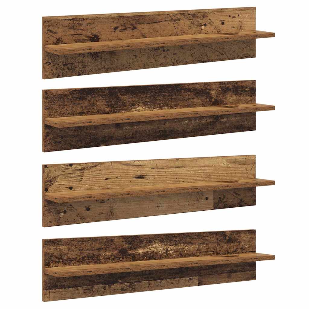 Falpolcok Falra szerelhető 4 pcs Öreg fa 80 x 11,5 x 18 cm