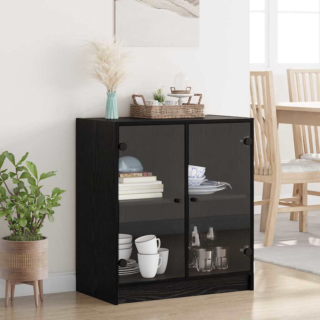 Oldalsó szekrény Fekete tölgy 68 x 37 x 75,5 cm Szerelt Fa