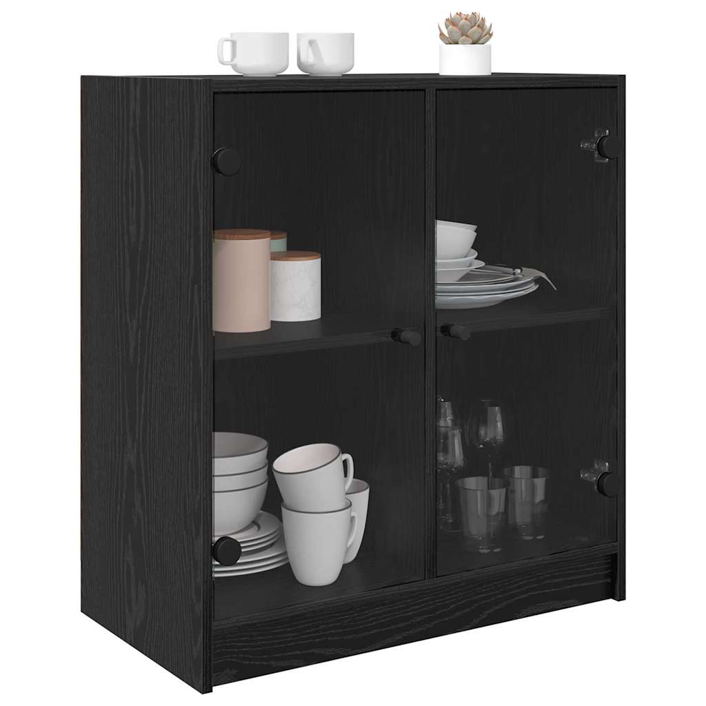 Oldalsó szekrény Fekete tölgy 68 x 37 x 75,5 cm Szerelt Fa