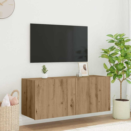 TV Fali Szekrény LED-del Artisan tölgy 100 x 35 x 41 cm Faanyag