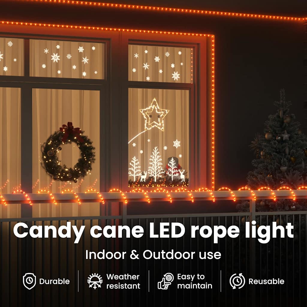 Kötél világítás 480 LED-del Meleg fehér 20 m PVC