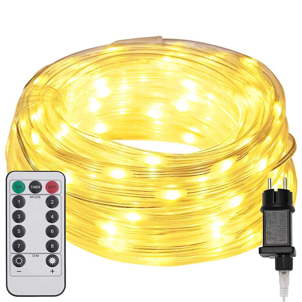 Kötél világítás 120 LED-del Meleg fehér 5 m PVC