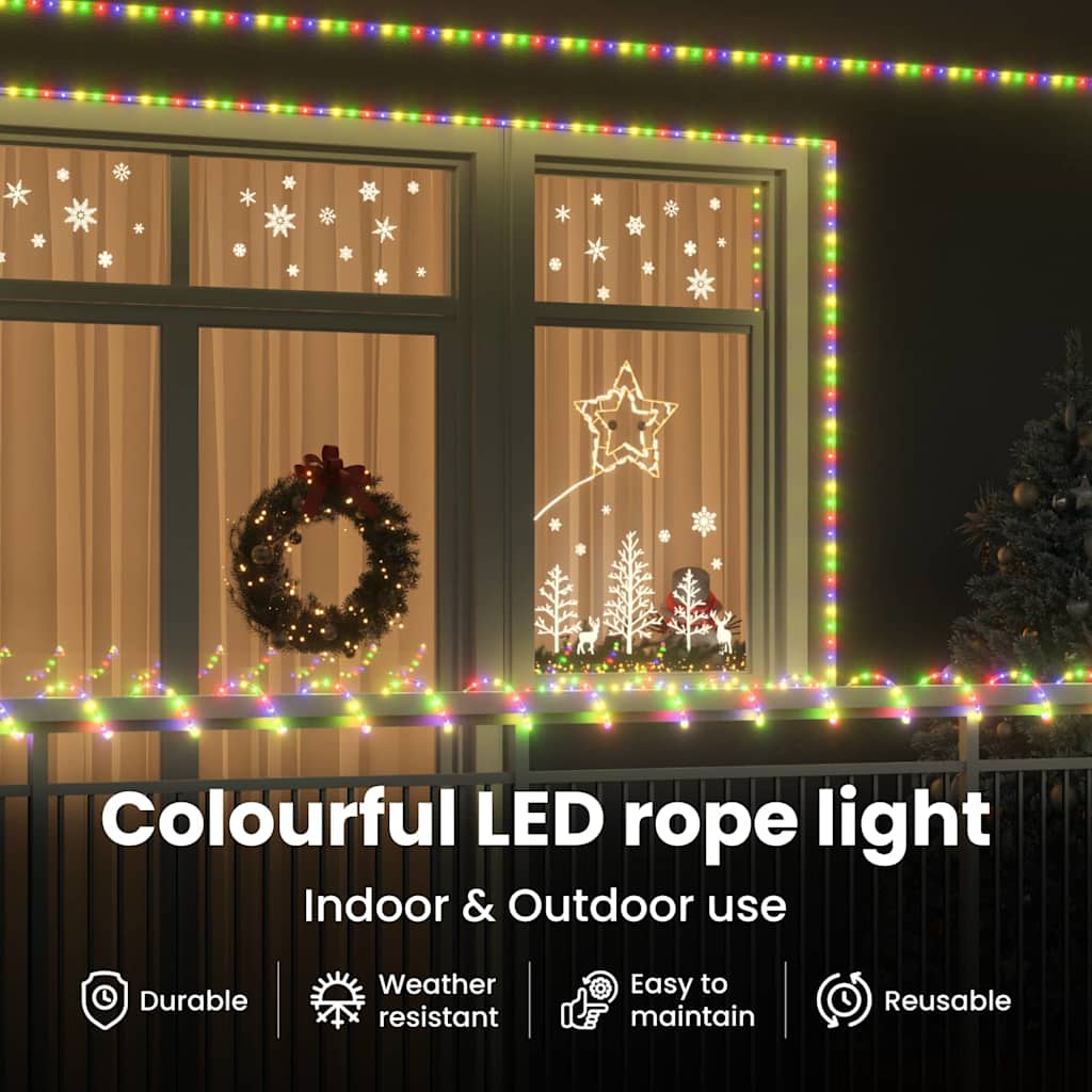 Kötél világítás 240 LED-del Sokszínű 10 m PVC